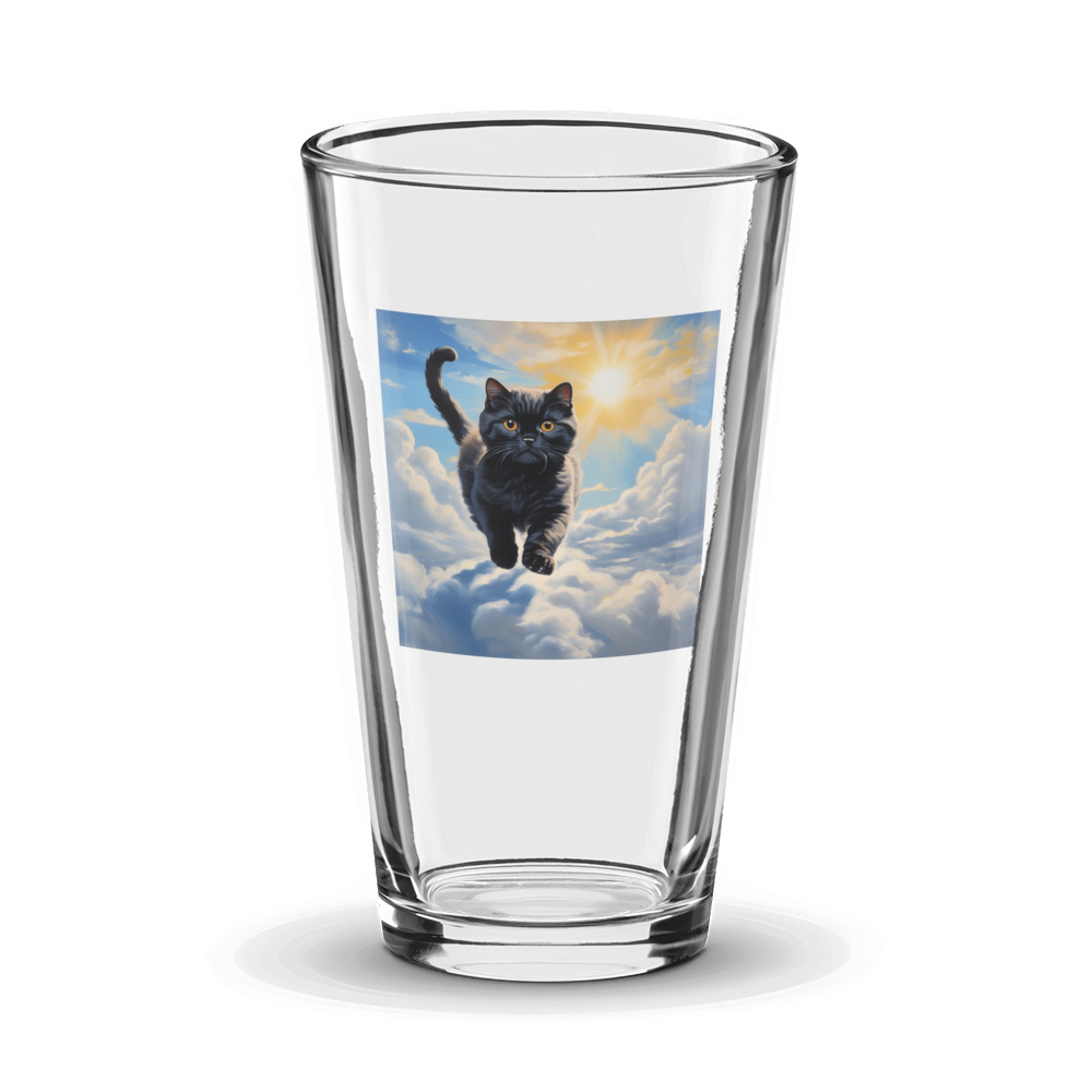 PugMug Custom Black Scottish Fold Cat Glass Tumbler