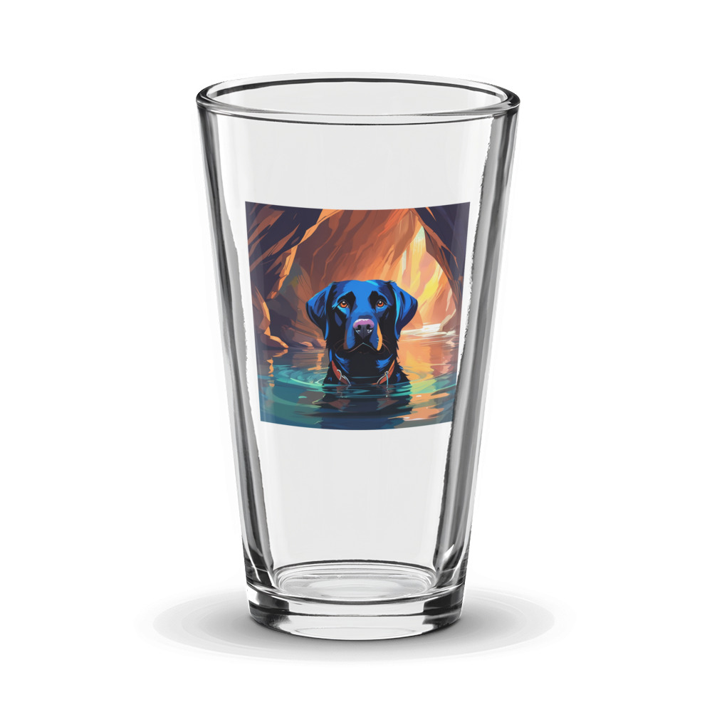 PugMug Custom Black Labrador Retriever Glass Tumbler
