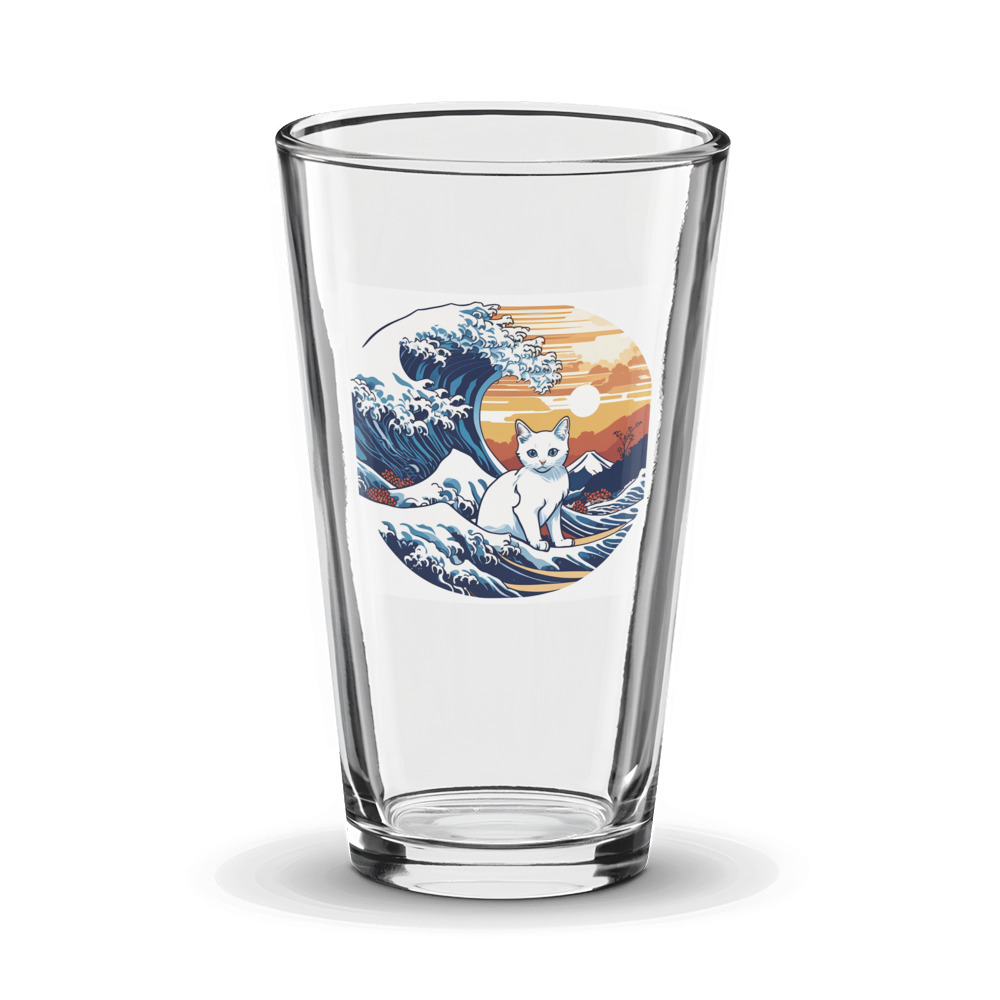 PugMug Custom White Companion Cat Glass Tumbler