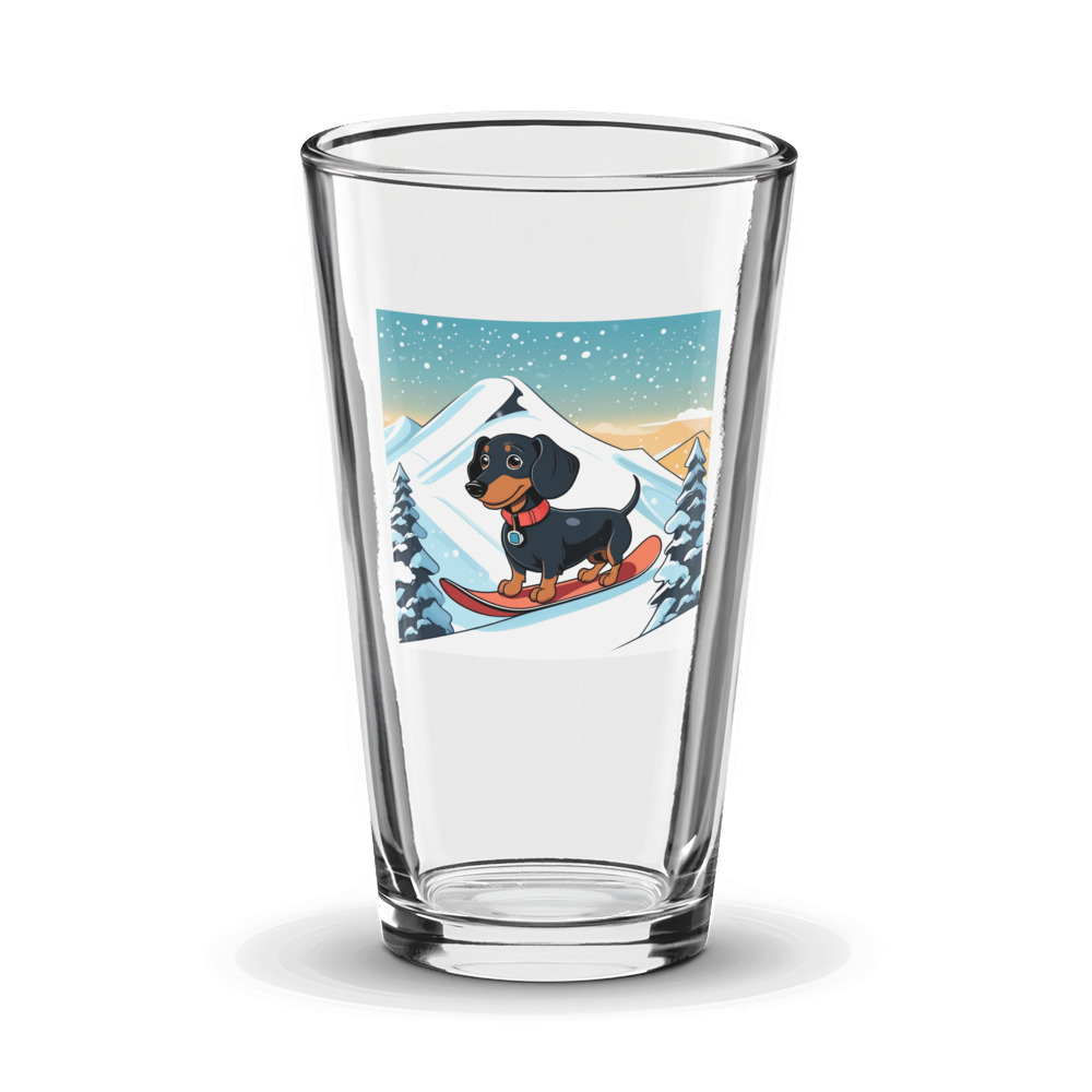 PugMug Custom Black Dachshund Glass Tumbler