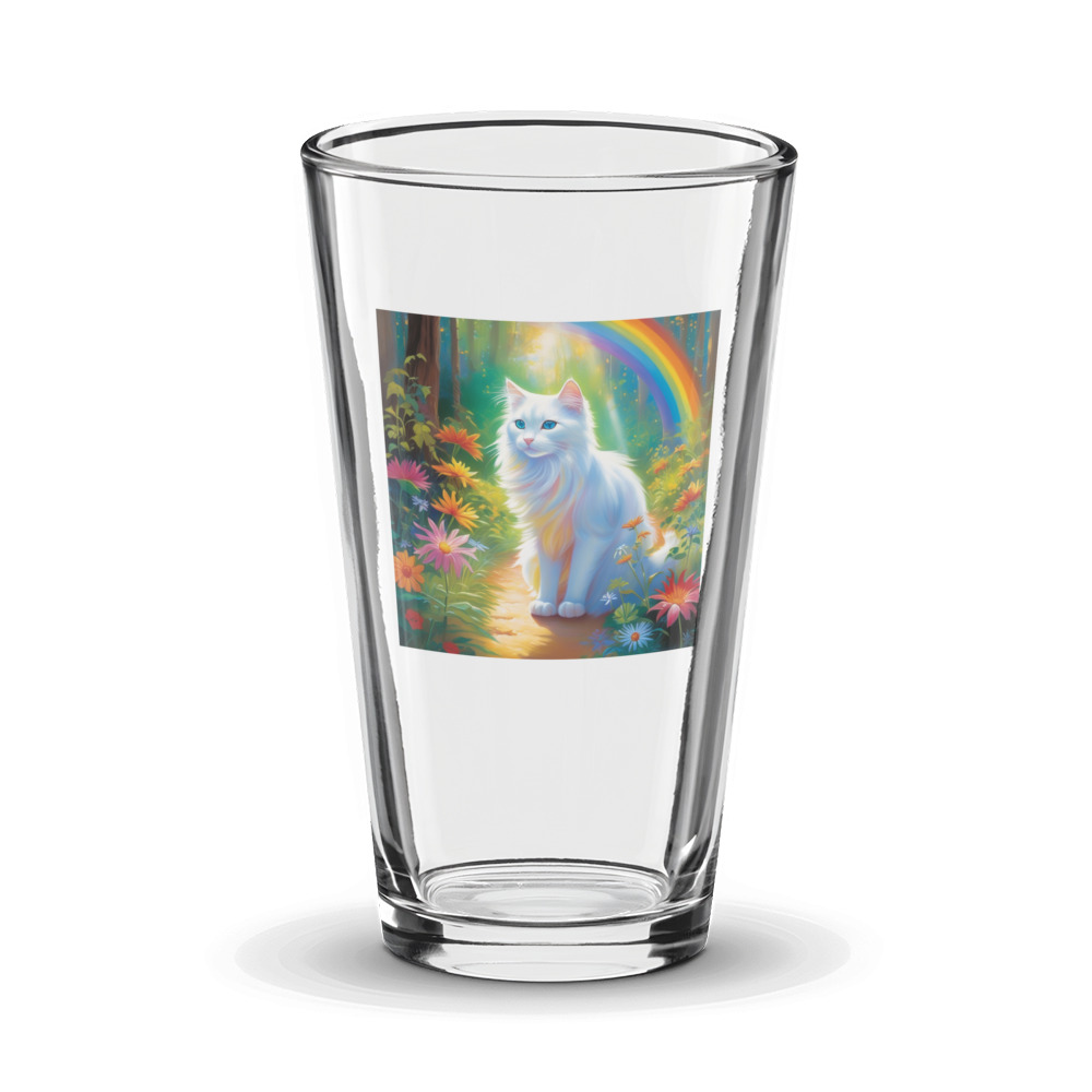 PugMug Custom White Companion Cat Glass Tumbler