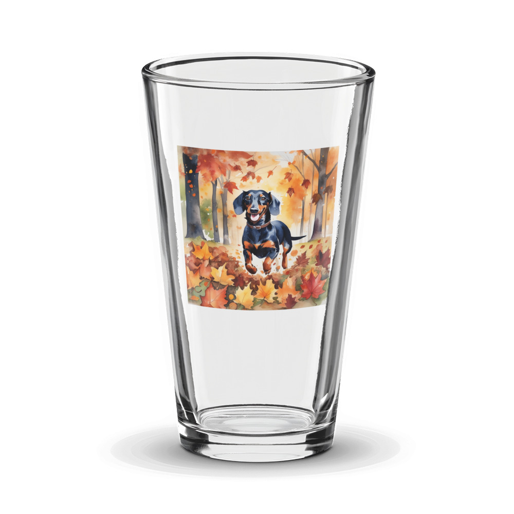 PugMug Custom Black Dachshund Glass Tumbler