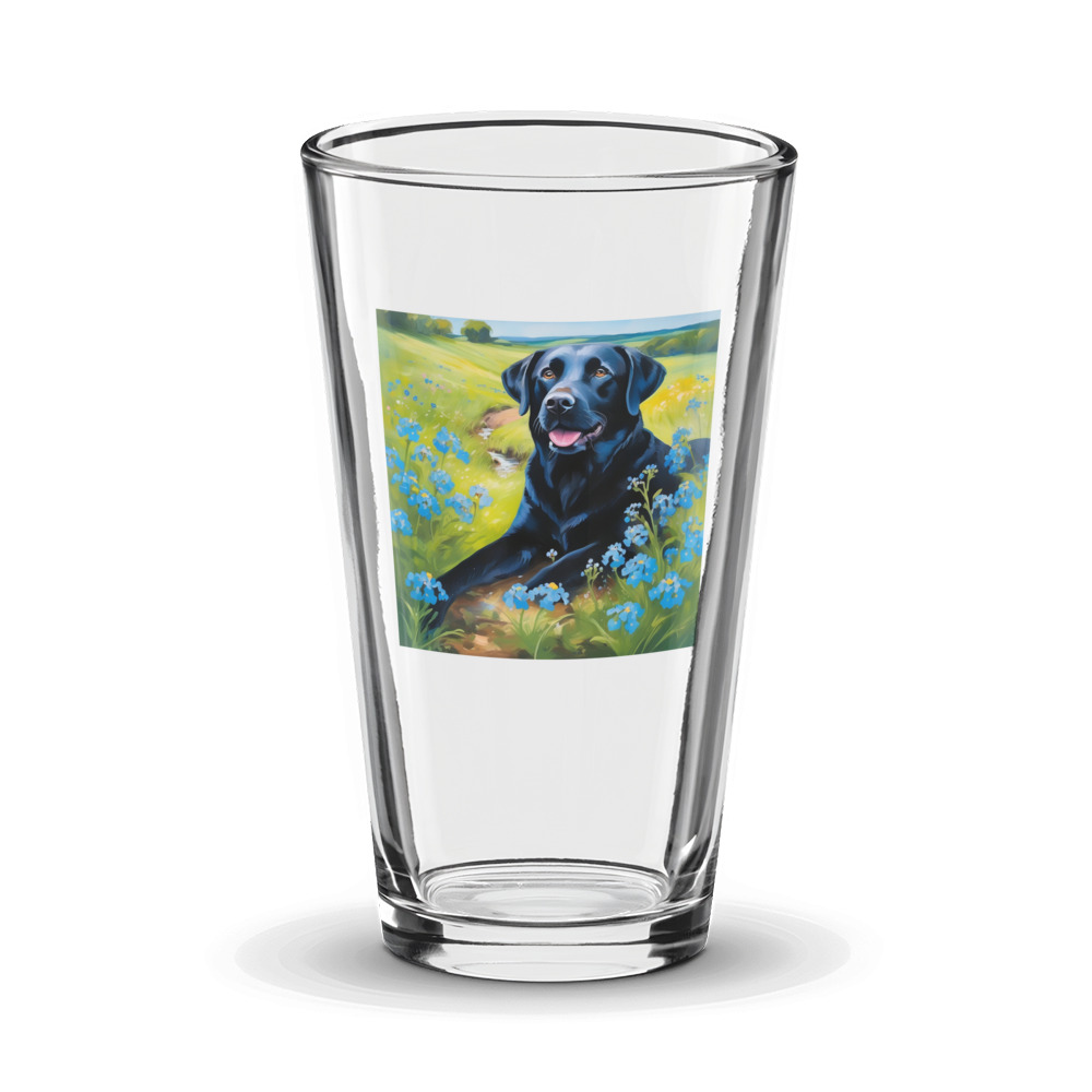 PugMug Custom Black Labrador Retriever Glass Tumbler