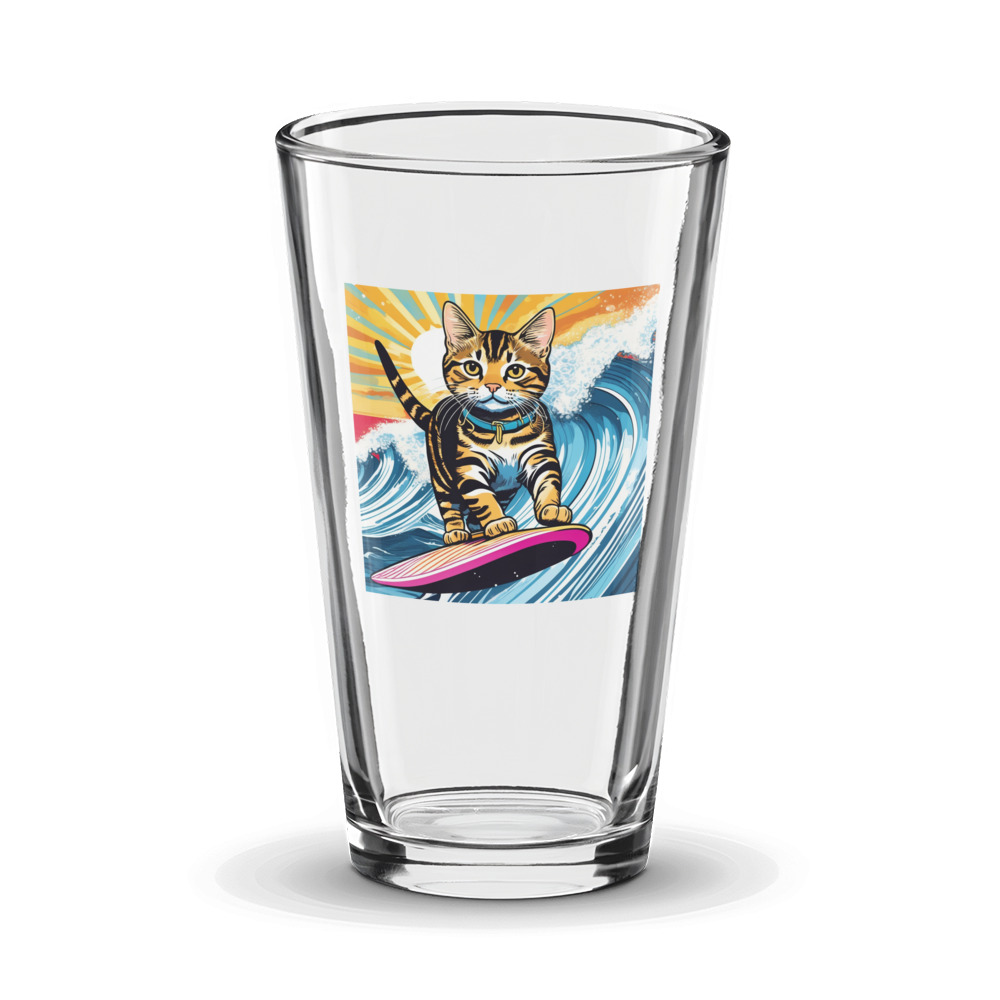 PugMug Custom Tabby American Shorthair Cat Glass Tumbler