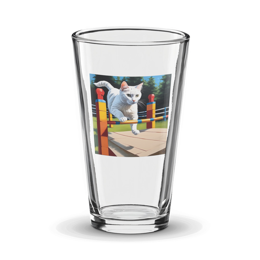 PugMug Custom White Companion Cat Glass Tumbler