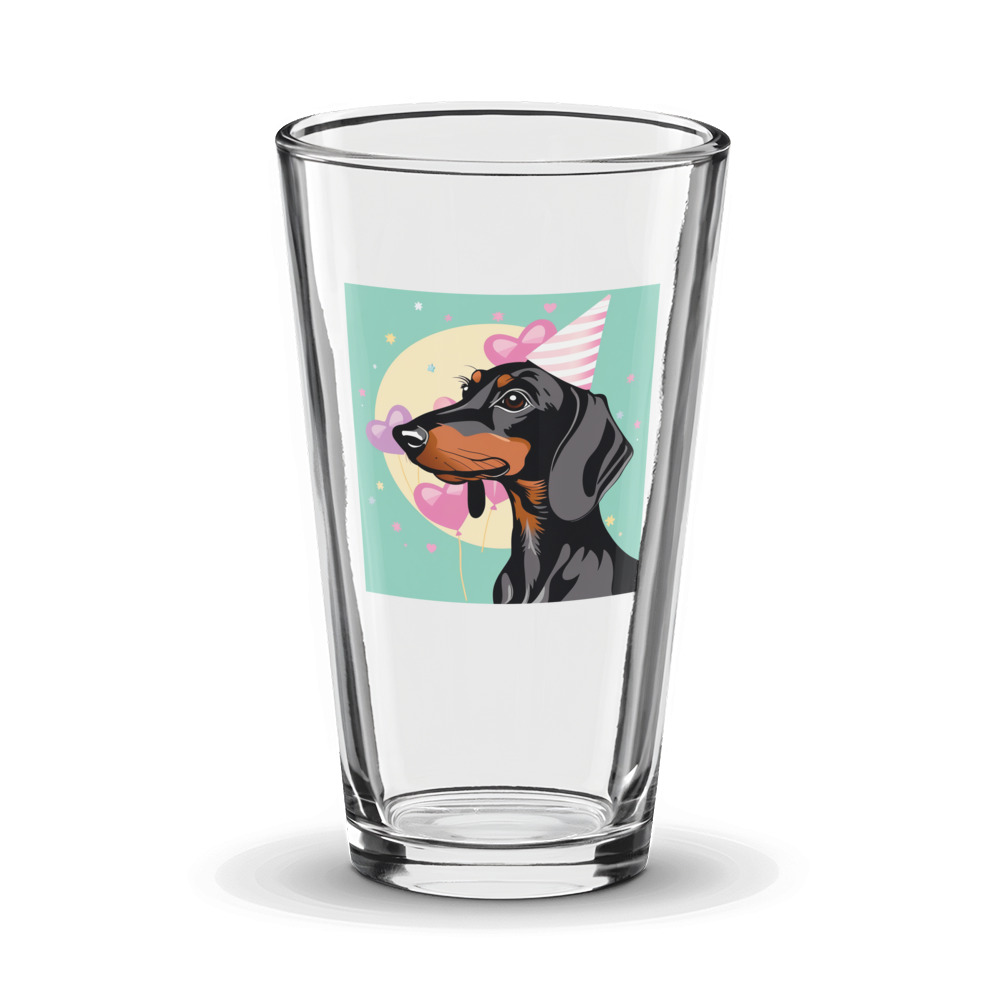 PugMug Custom Black Dachshund Glass Tumbler