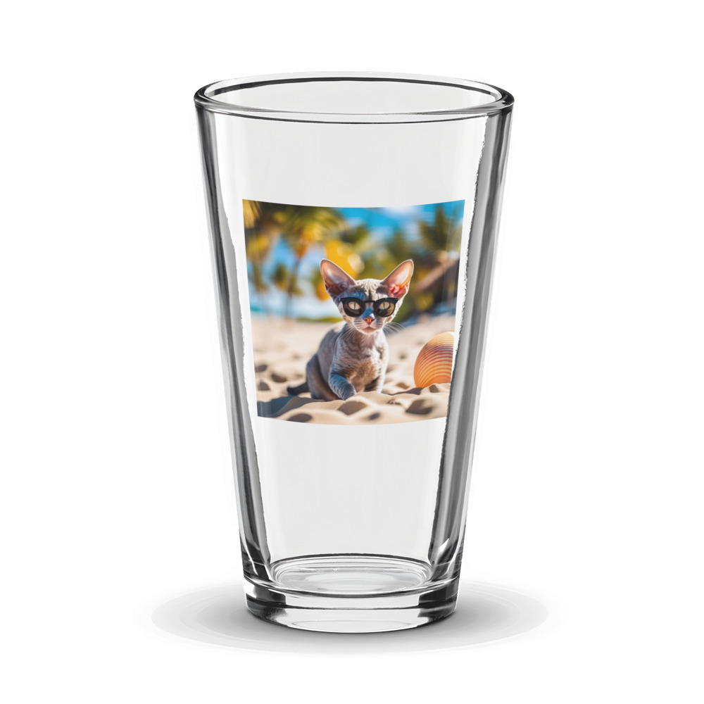 PugMug Custom Tabby Devon Rex Cat Glass Tumbler