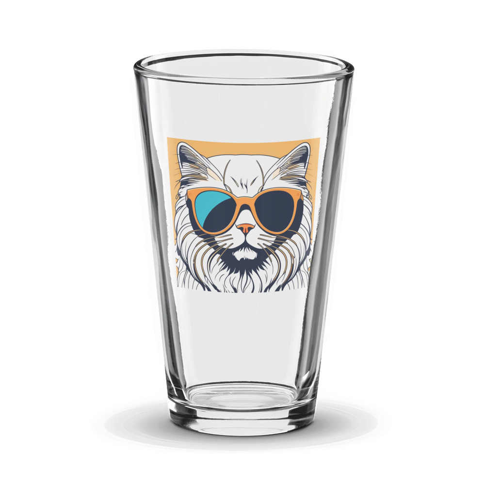 PugMug Custom White Persian Cat Glass Tumbler