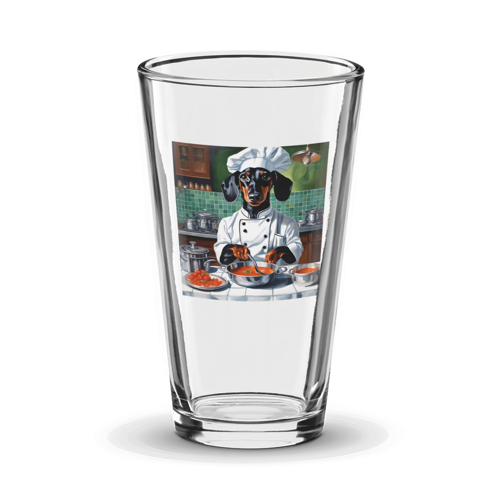 PugMug Custom Black Dachshund Glass Tumbler