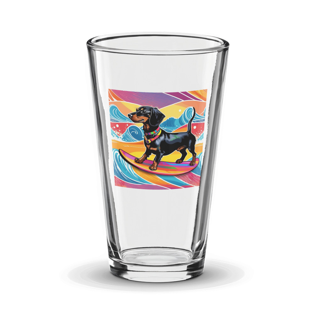 PugMug Custom Black Dachshund Glass Tumbler