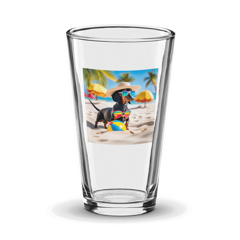 PugMug Custom Black Dachshund Glass Tumbler