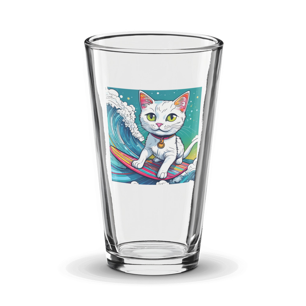PugMug Custom White Companion Cat Glass Tumbler