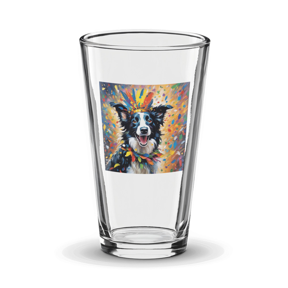 PugMug Custom Border Collie Glass Tumbler
