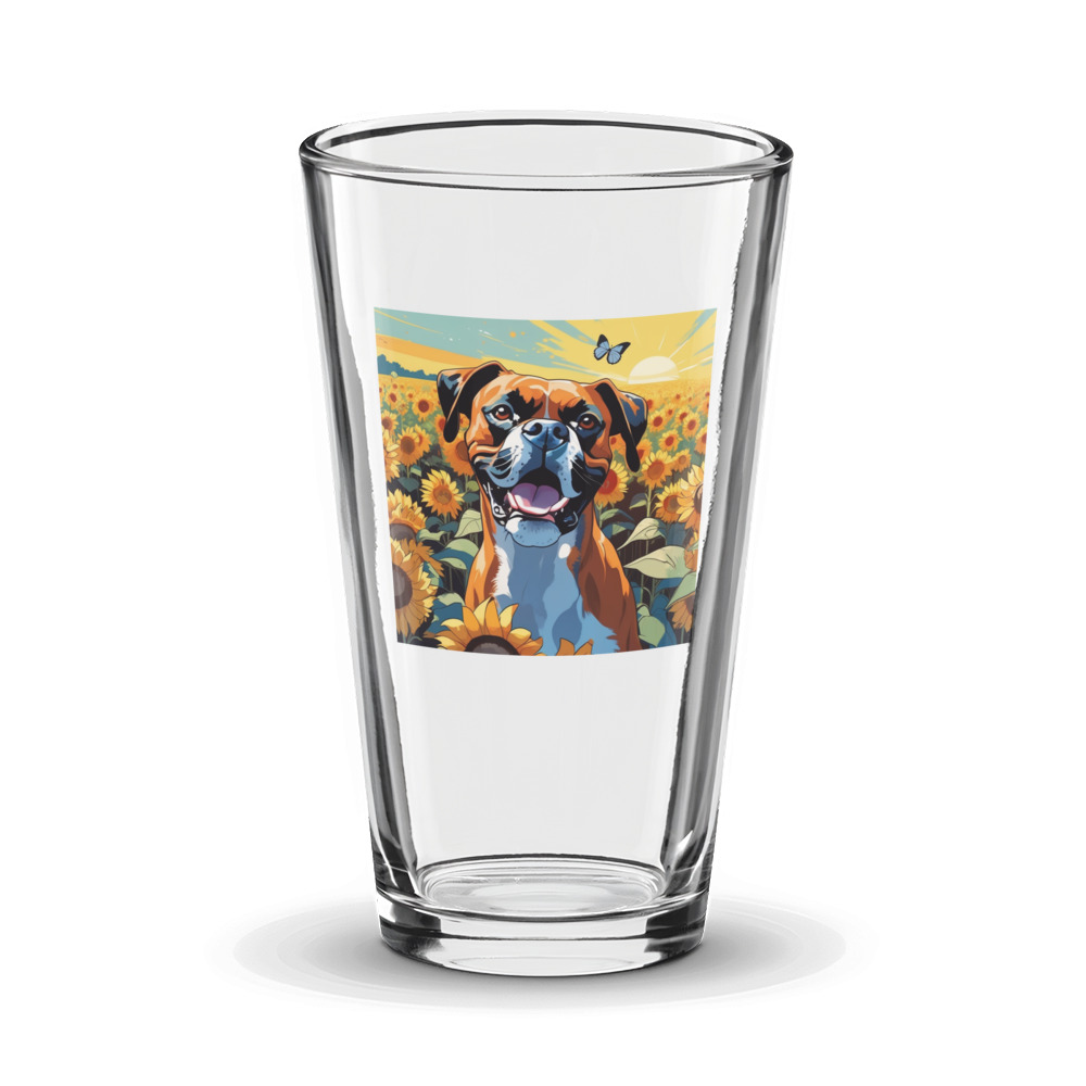 PugMug Custom Boxer Dog Glass Tumbler