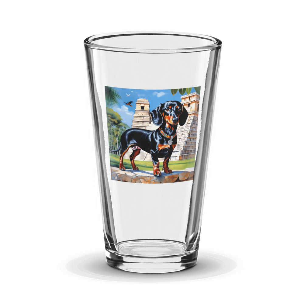 PugMug Custom Black Dachshund Glass Tumbler