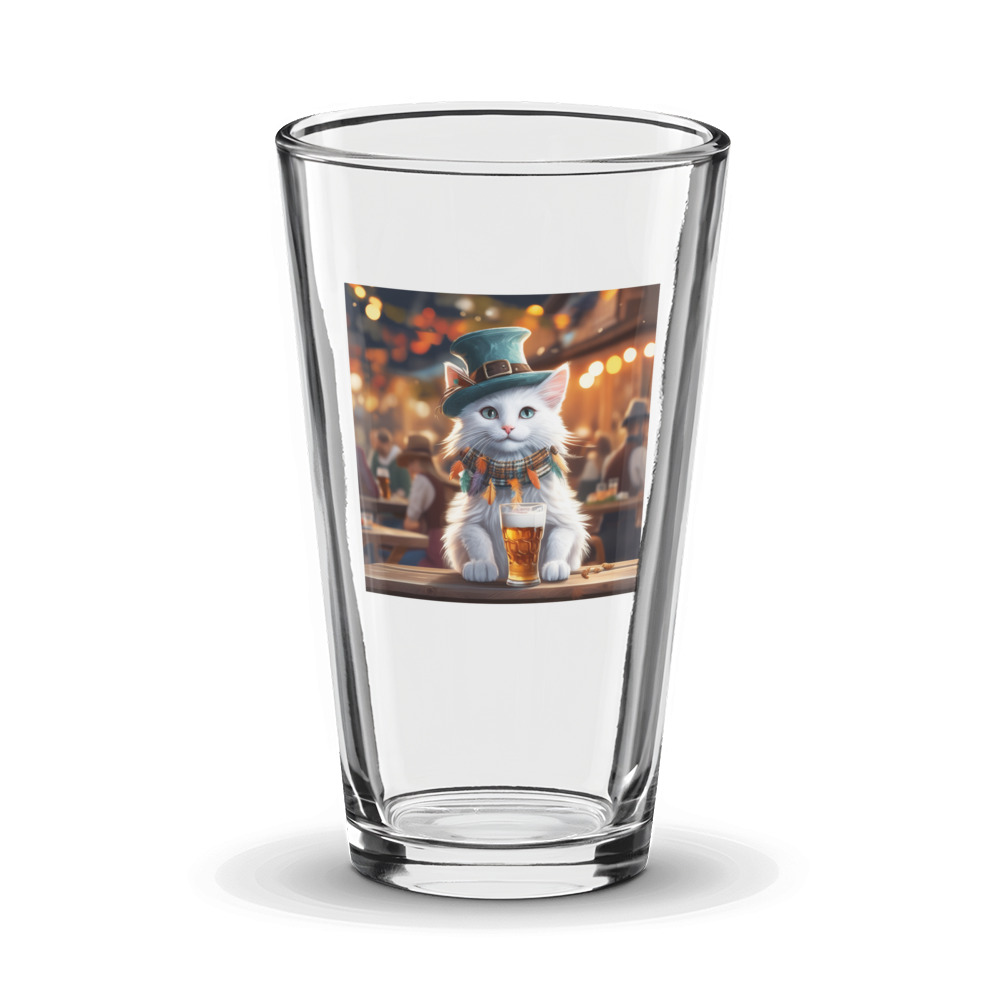 PugMug Custom White Companion Cat Glass Tumbler