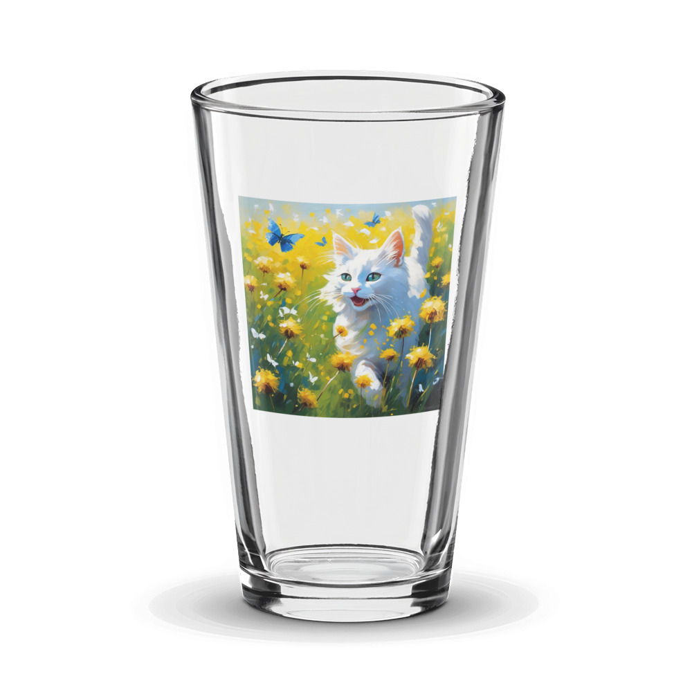 PugMug Custom White Companion Cat Glass Tumbler