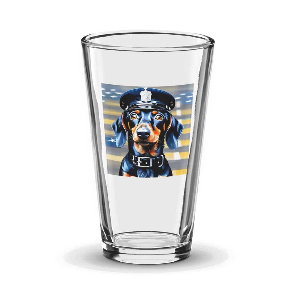 PugMug Custom Black Dachshund Glass Tumbler