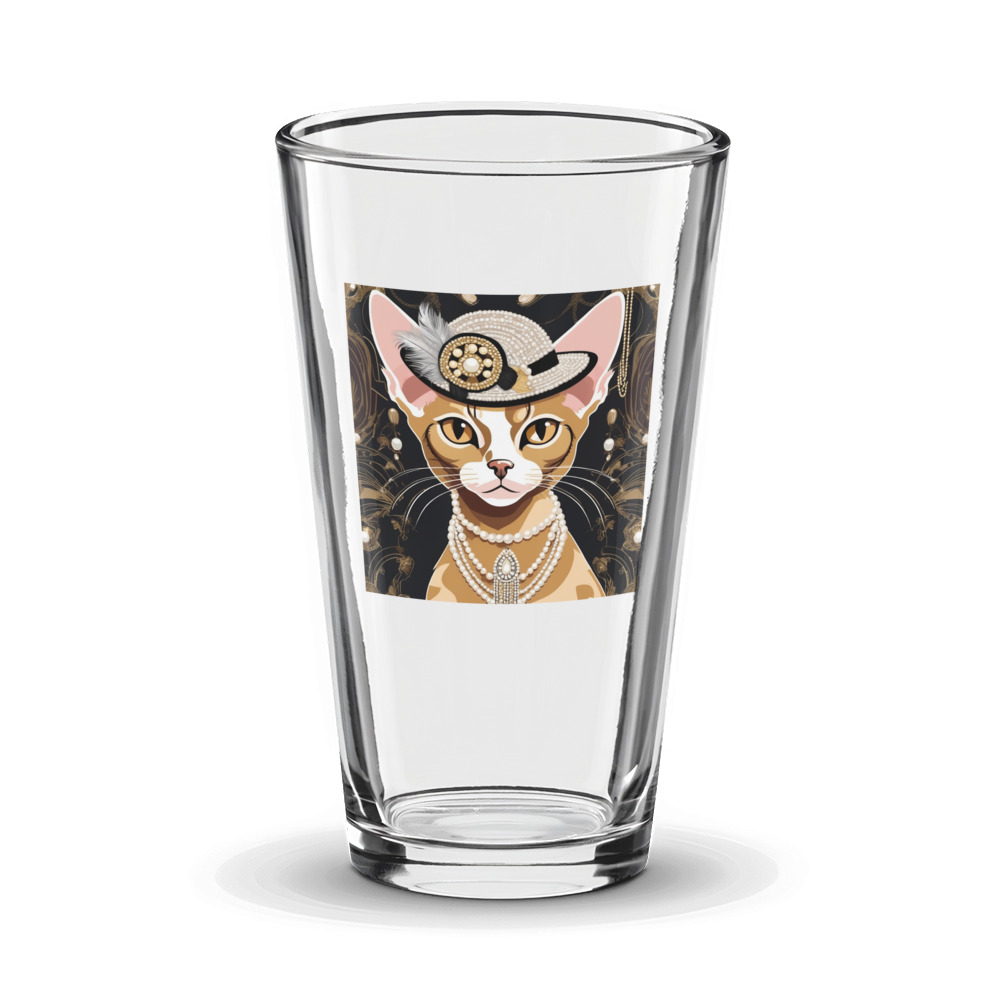 PugMug Custom Tabby Devon Rex Cat Glass Tumbler
