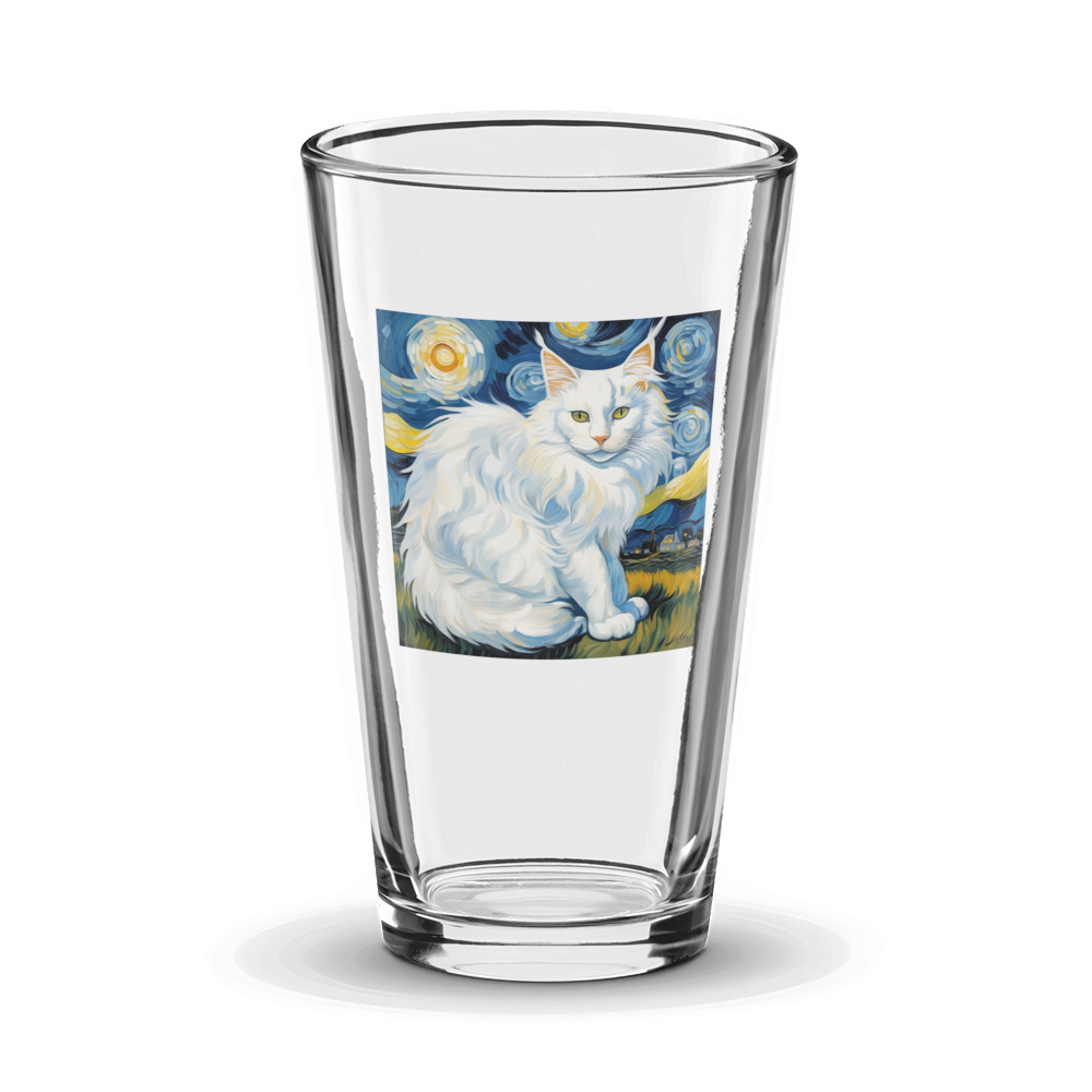PugMug Custom White Maine Coon Cat Glass Tumbler