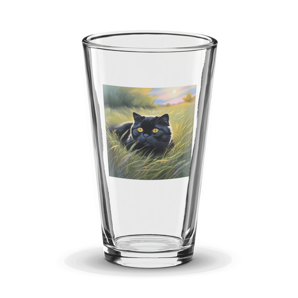 PugMug Custom Black Scottish Fold Cat Glass Tumbler