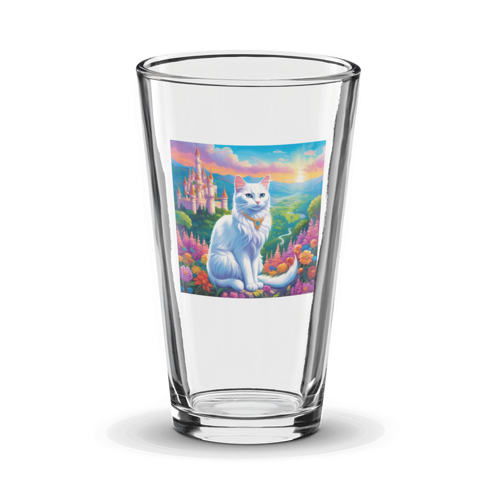 PugMug Custom White Companion Cat Glass Tumbler