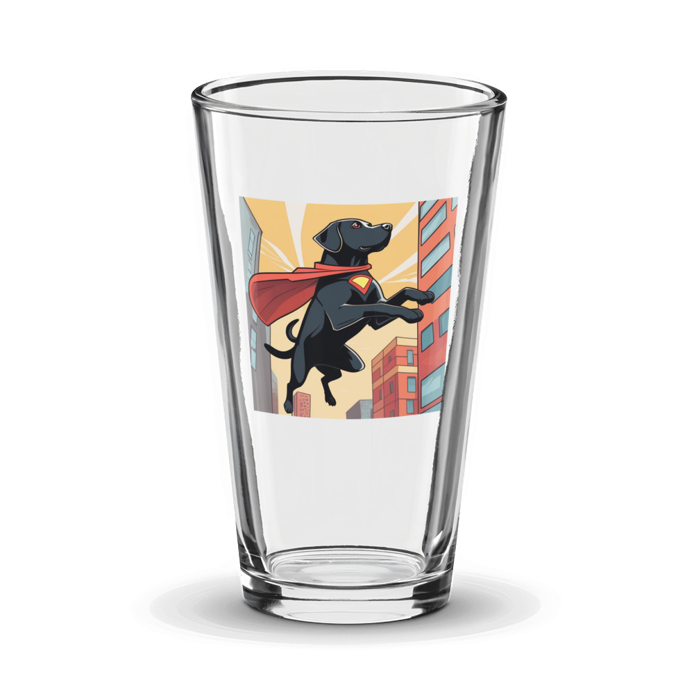 PugMug Custom Black Labrador Retriever Glass Tumbler