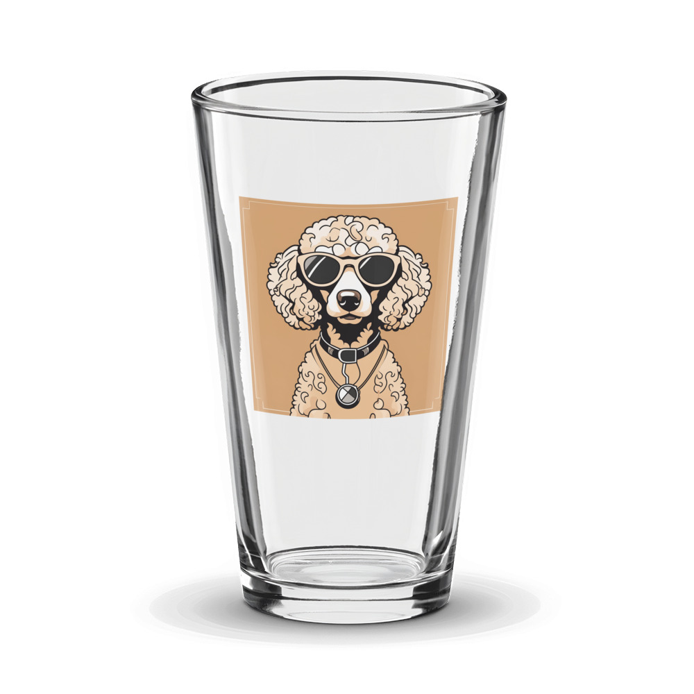 PugMug Custom Tan Poodle Glass Tumbler