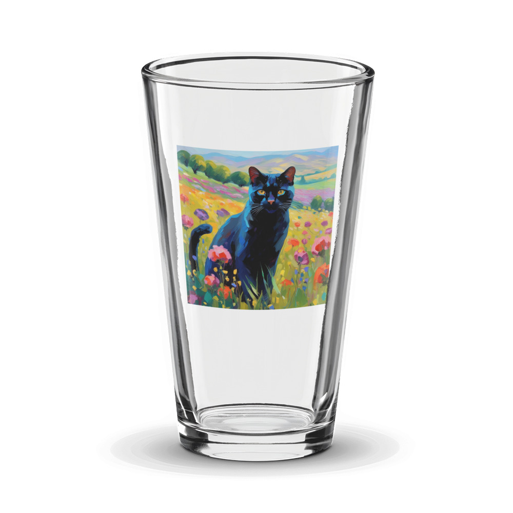PugMug Custom Black Exotic Cat Glass Tumbler