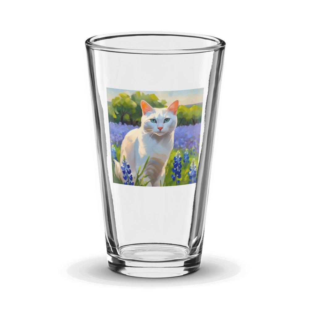 PugMug Custom White Companion Cat Glass Tumbler