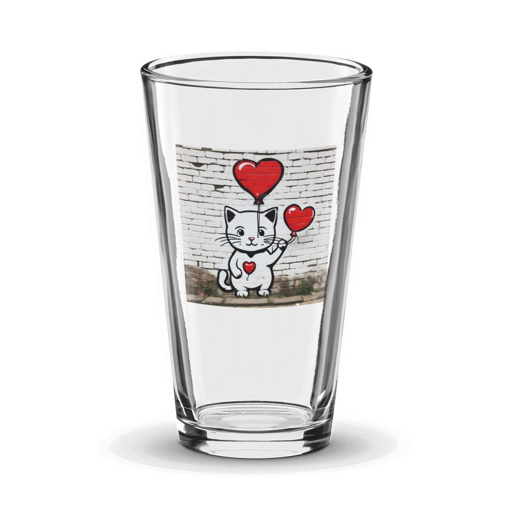 PugMug Custom White Companion Cat Glass Tumbler