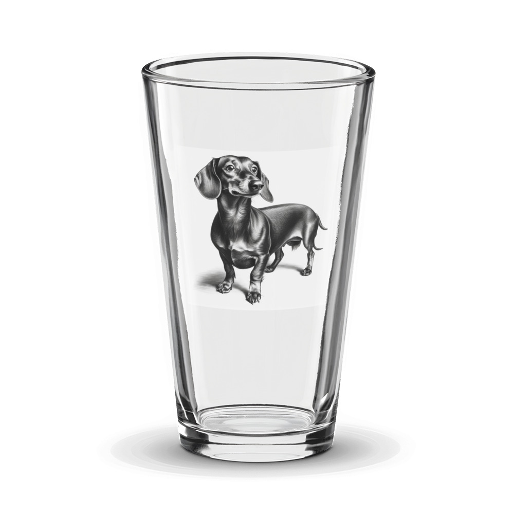 PugMug Custom Black Dachshund Glass Tumbler