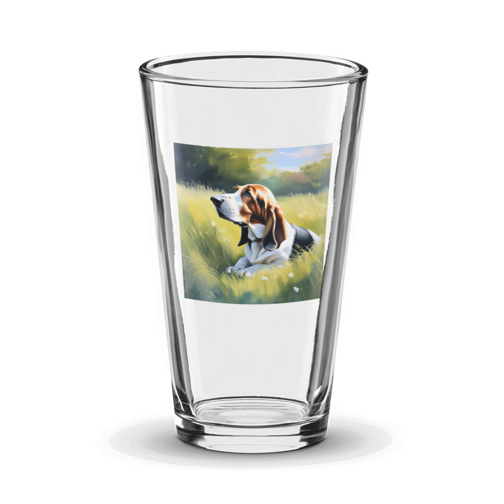PugMug Custom Basset Hound Glass Tumbler