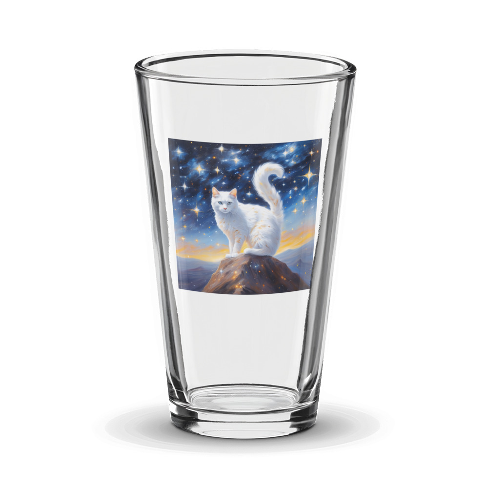 PugMug Custom White Companion Cat Glass Tumbler