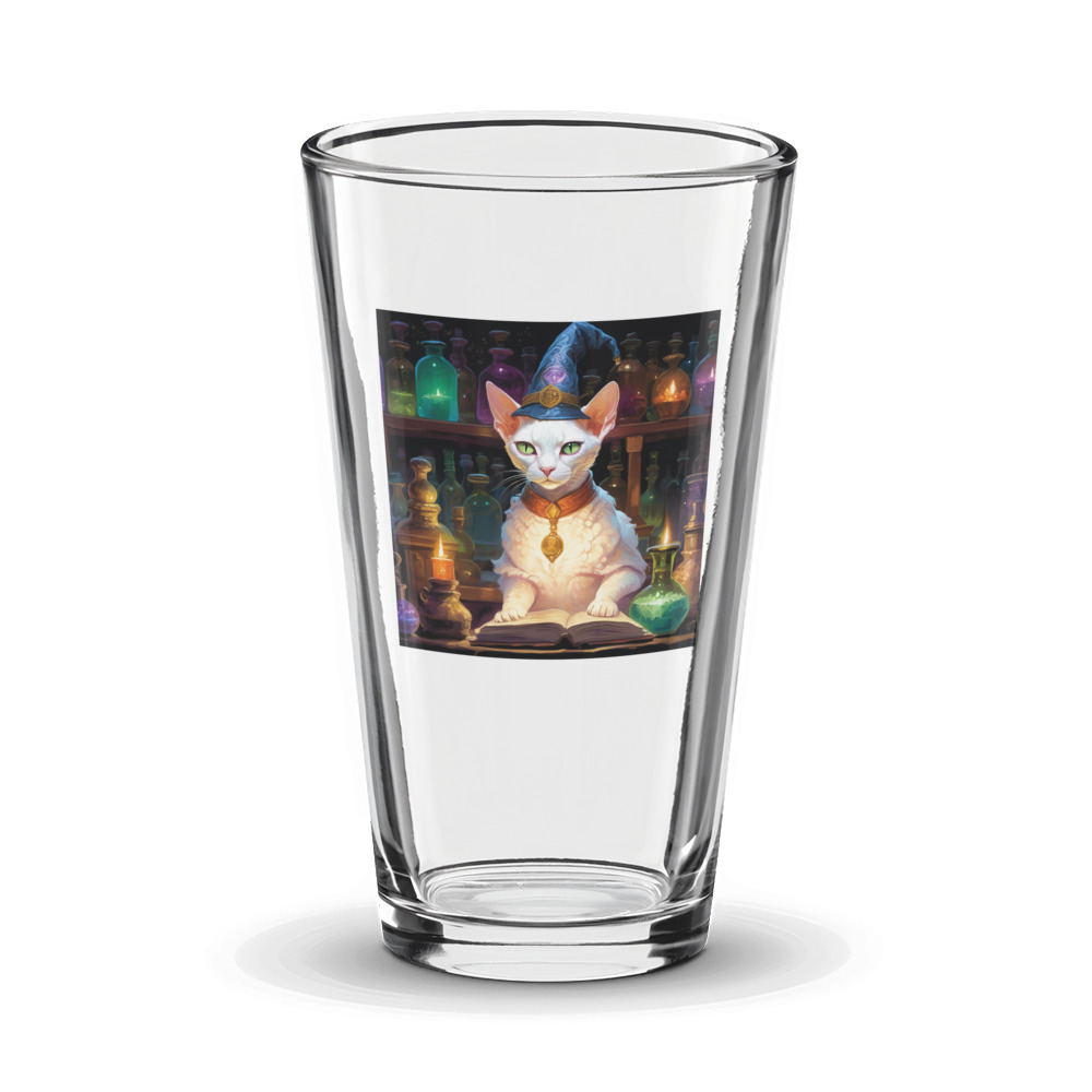 PugMug Custom White Devon Rex Cat Glass Tumbler