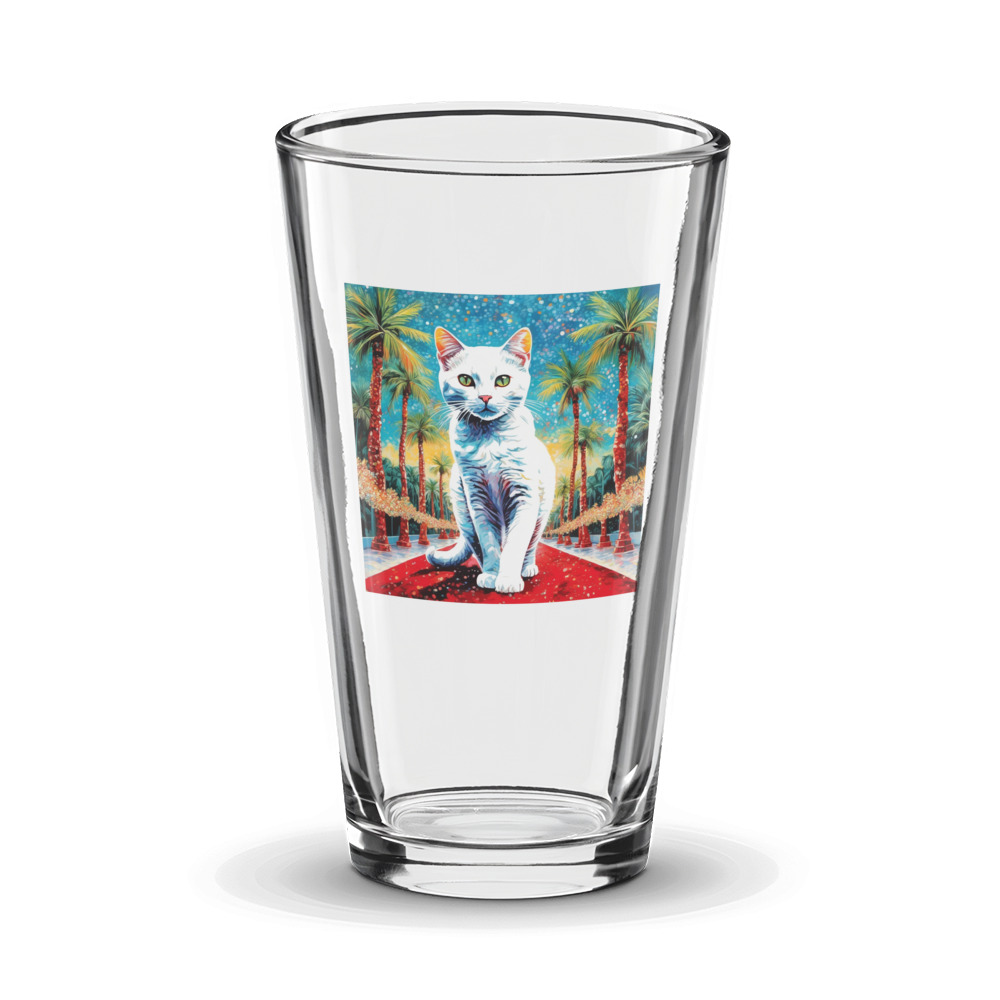 PugMug Custom White Companion Cat Glass Tumbler