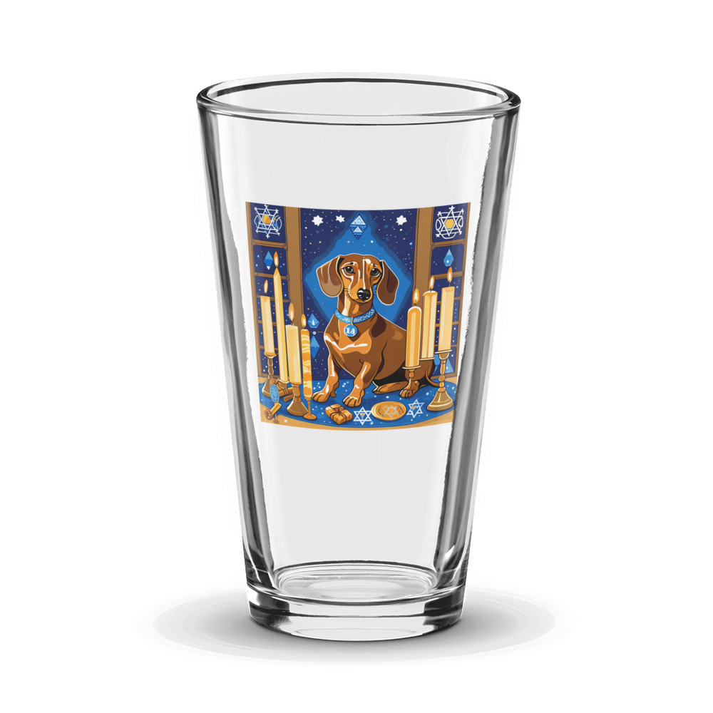 PugMug Custom Tan Dachshund Glass Tumbler