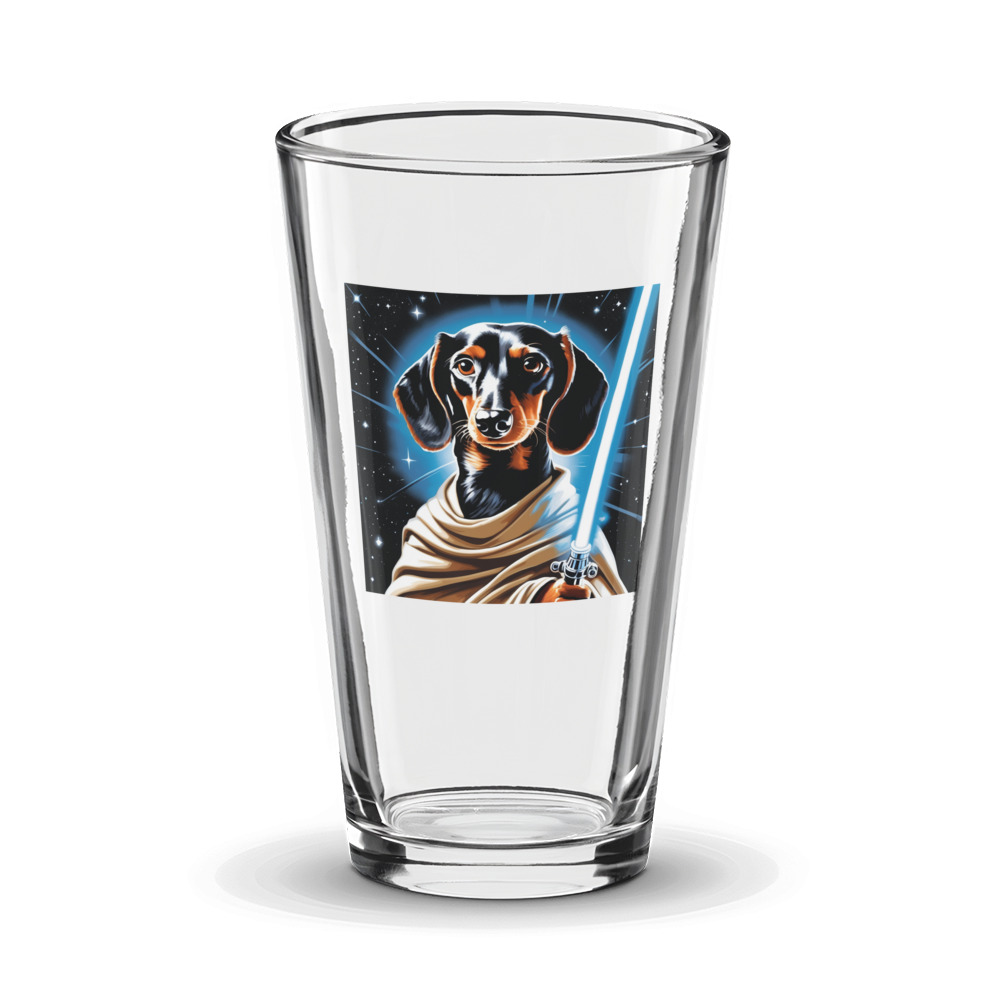 PugMug Custom Black Dachshund Glass Tumbler