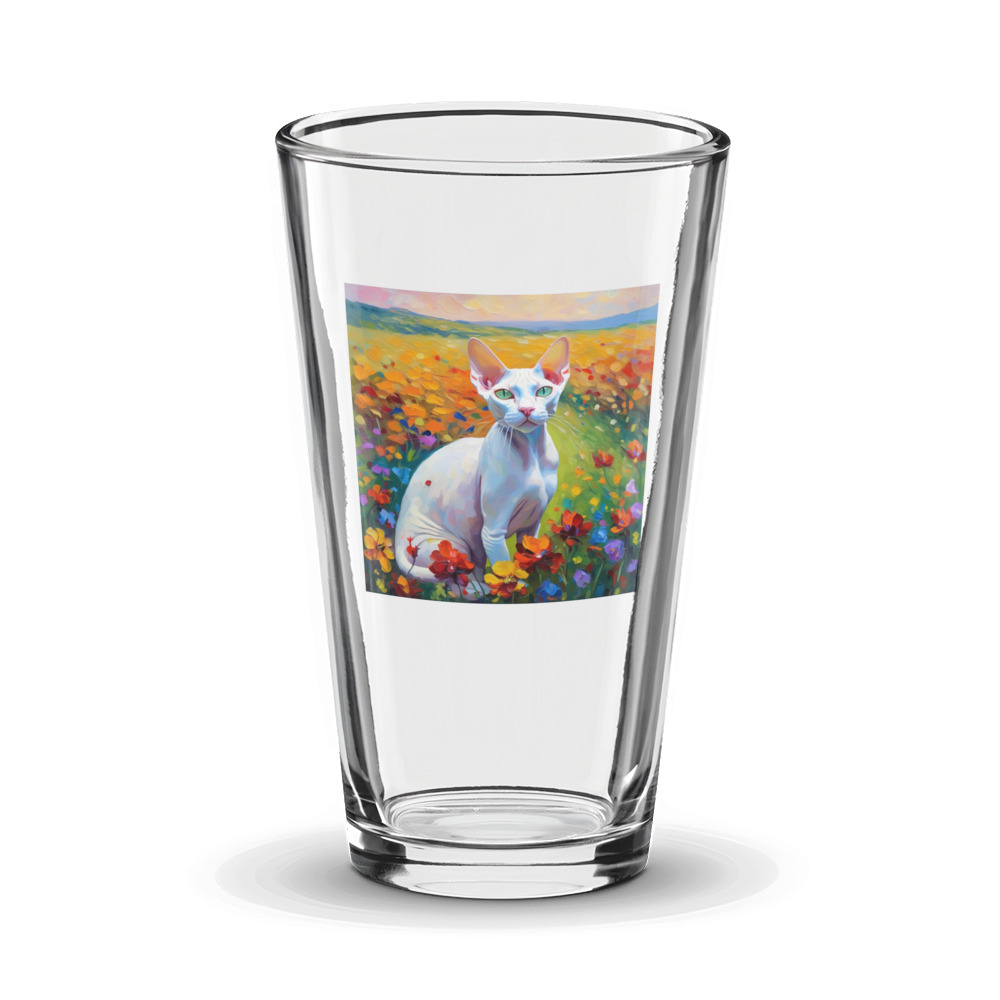 PugMug Custom White Sphynx Cat Glass Tumbler