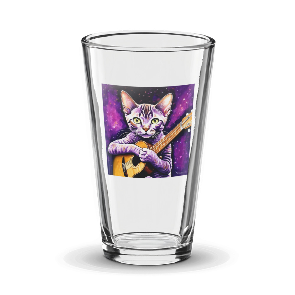 PugMug Custom Tabby Devon Rex Cat Glass Tumbler