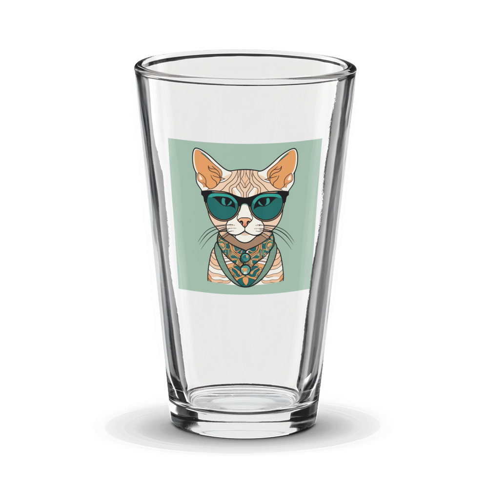 PugMug Custom Tabby Devon Rex Cat Glass Tumbler