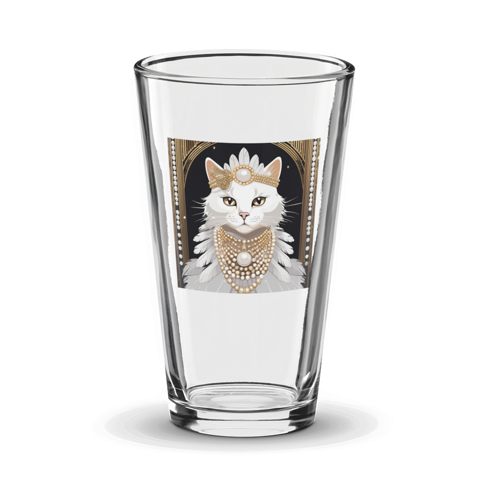 PugMug Custom White Companion Cat Glass Tumbler