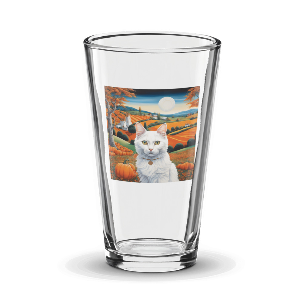 PugMug Custom White Companion Cat Glass Tumbler