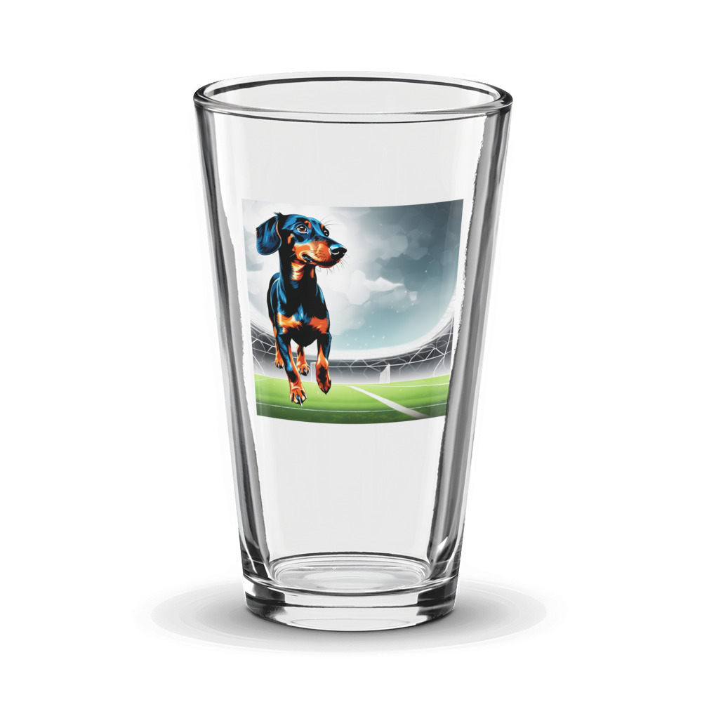 PugMug Custom Black Dachshund Glass Tumbler