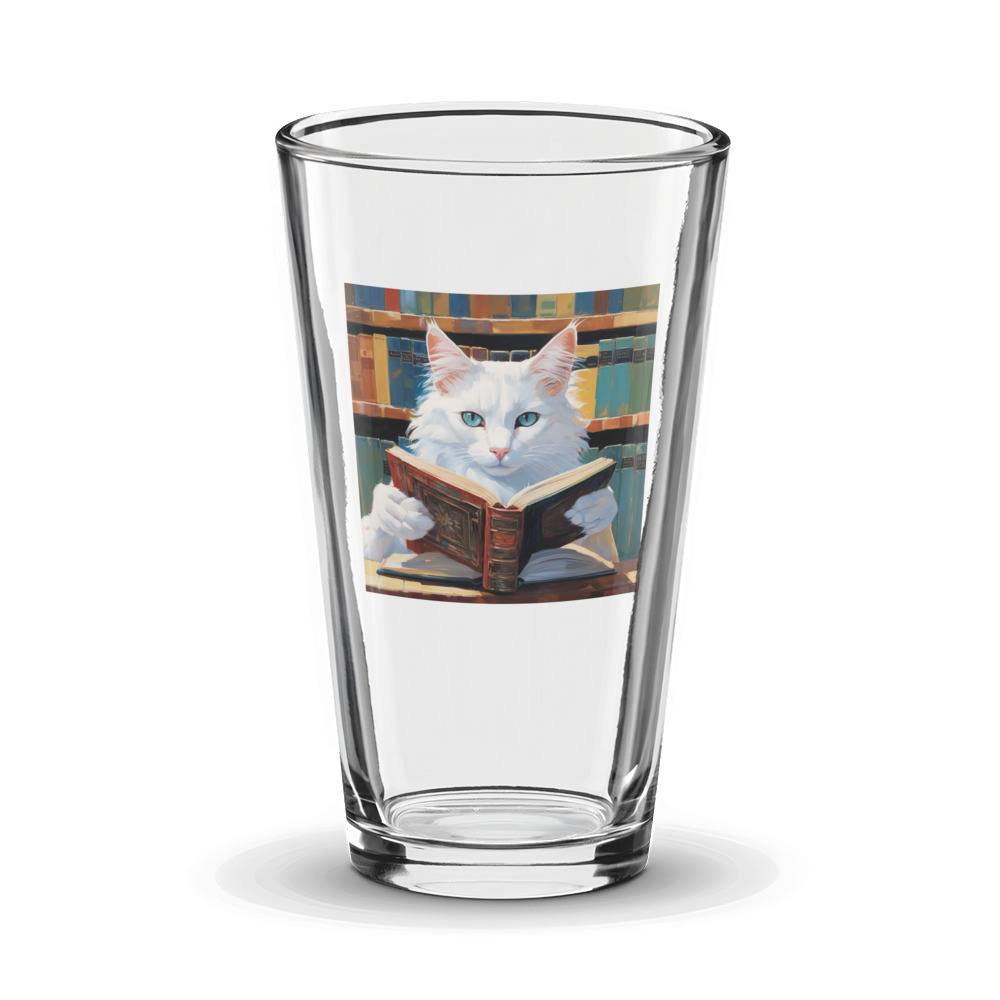 PugMug Custom White Companion Cat Glass Tumbler