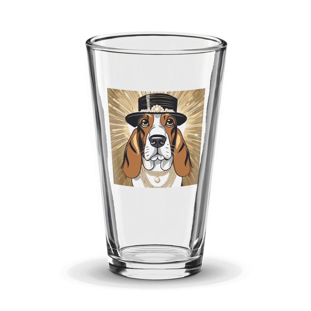 PugMug Custom Basset Hound Glass Tumbler