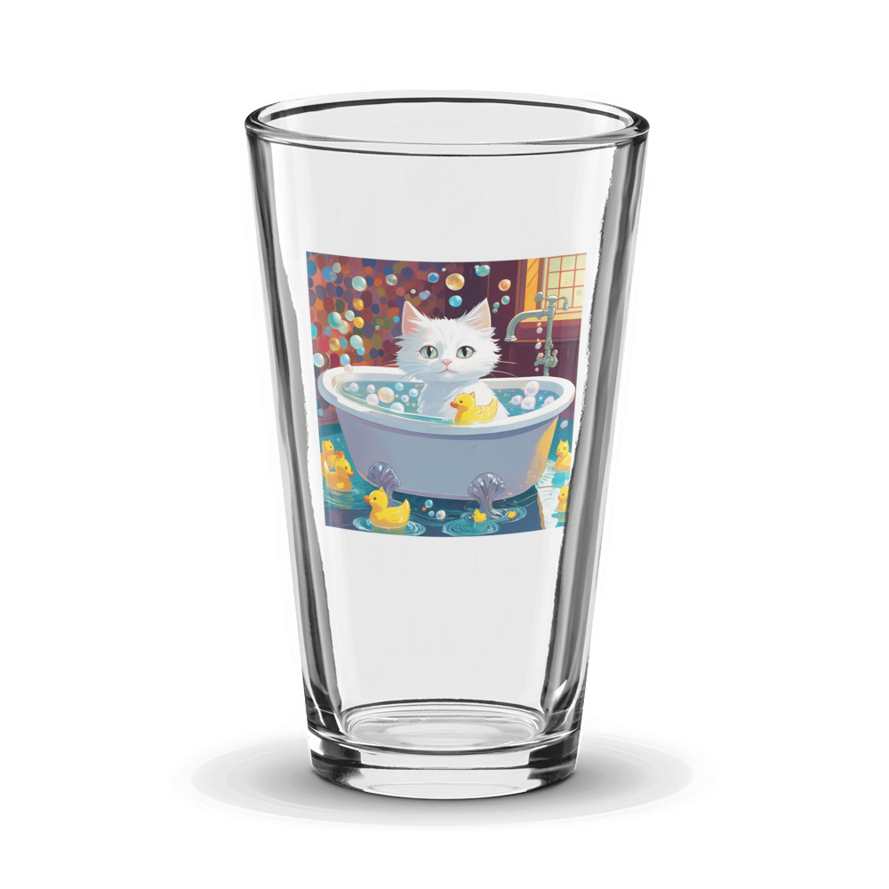 PugMug Custom White Companion Cat Glass Tumbler