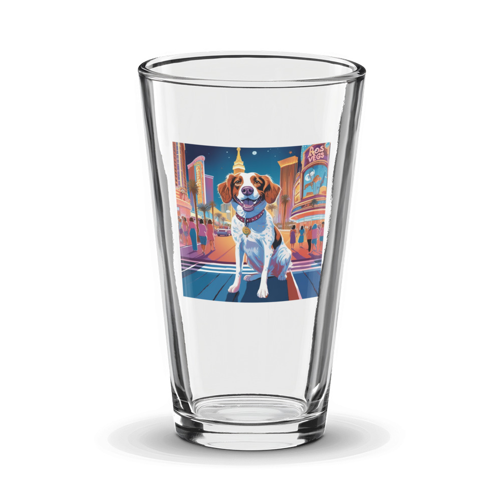 PugMug Custom Brittany Dog Glass Tumbler