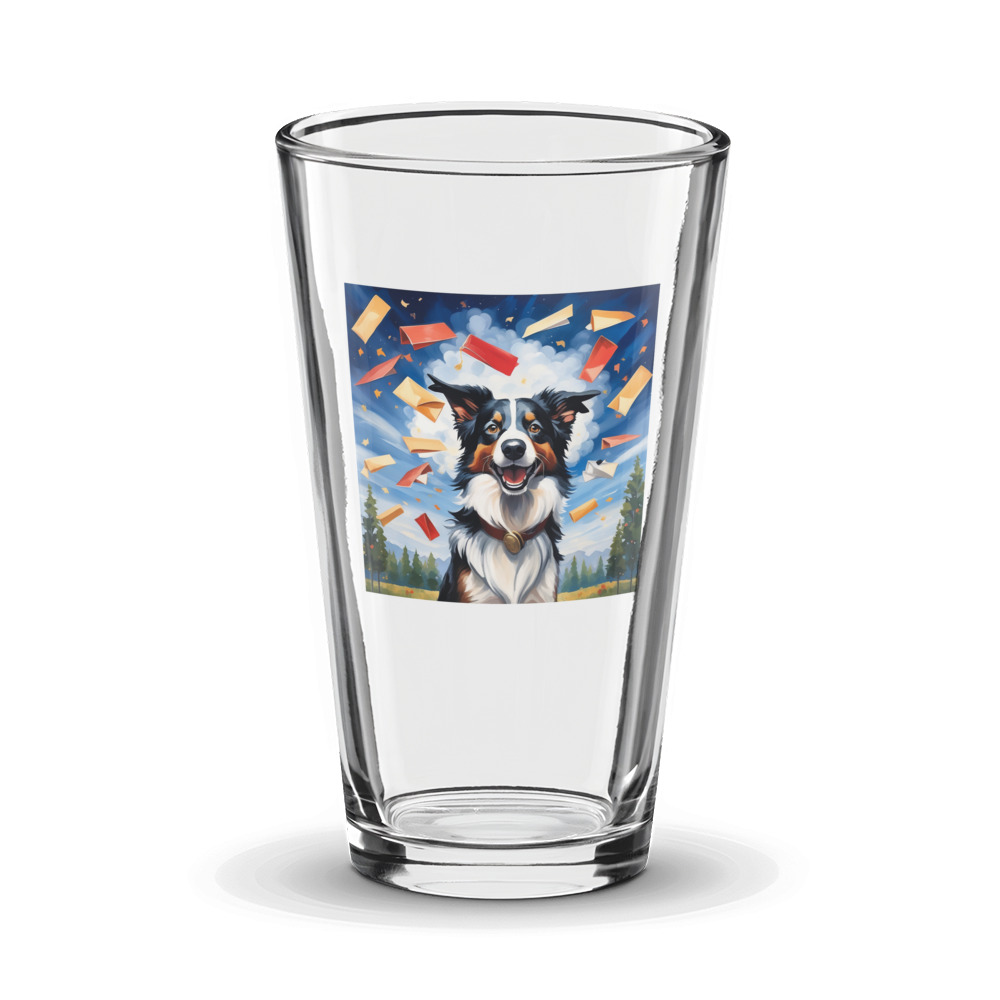 PugMug Custom Border Collie Glass Tumbler