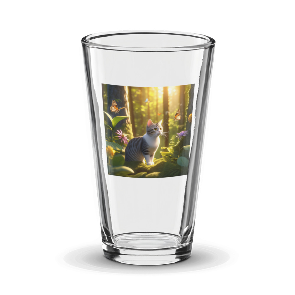 PugMug Custom Tabby American Shorthair Cat Glass Tumbler